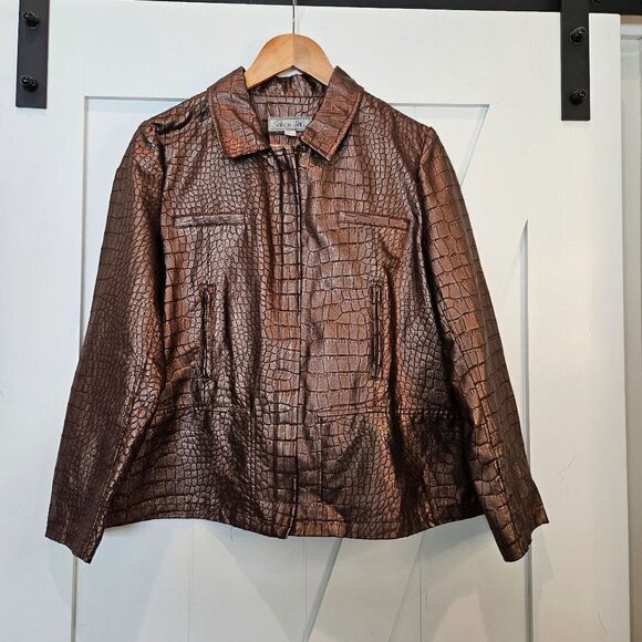 Birch Hill Jacket Bronze Snakeskin Wax Faux Leather size PL - Picture 3 of 11